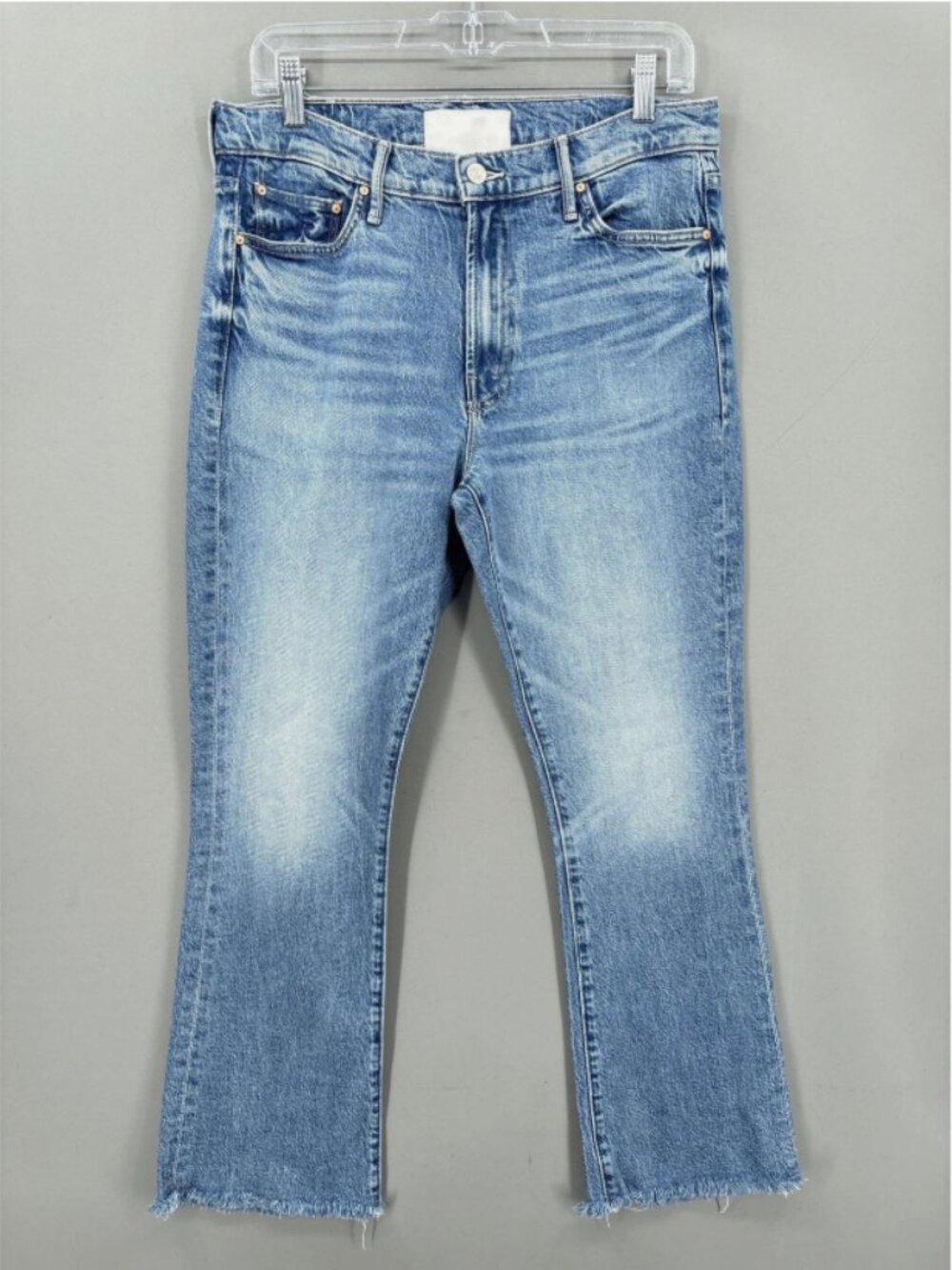 Mother Jeans Womens 30 Blue The Outsider Flood Fray Are We There Yet Mid Rise